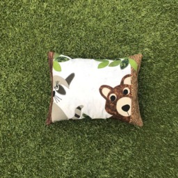 Childs Cotton Pillow Includes Insert, Nursery Pillow, Crib Decor, Rectangle, Quilted, Hand Made, One Of A Kind Quilted, Baby Shower Gift - thumbnail 2