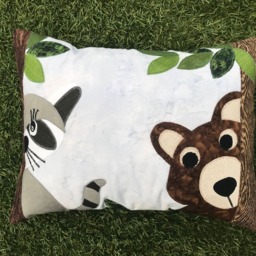 Childs Cotton Pillow Includes Insert, Nursery Pillow, Crib Decor, Rectangle, Quilted, Hand Made, One Of A Kind Quilted, Baby Shower Gift - thumbnail 3