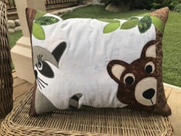 Childs Cotton Pillow Includes Insert, Nursery Pillow, Crib Decor, Rectangle, Quilted, Hand Made, One Of A Kind Quilted, Baby Shower Gift