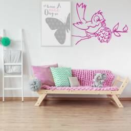 Banksy Bird With Grenade Wall Sticker - Street Art Graffiti Decor Vinyl Decal Home Removable Diy Mural Room Boy Hipster Black Stickers - thumbnail 1