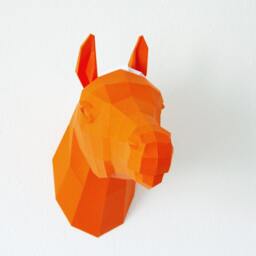 Horse Trophy, Papercraft Template, 3D Puzzle, Diy Horse, Paper Horse - thumbnail 3