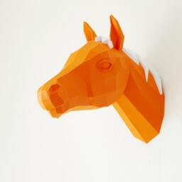 Horse Trophy, Papercraft Template, 3D Puzzle, Diy Horse, Paper Horse - thumbnail 2