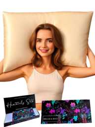 Satin Pillowcase Champagne With Gift Box - Vegan Friendly Queen Size Zipper Closure
