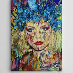 Debbie Blue Butterflies Harry Graffiti Canvas Art Wall Print Picture Banksy Style Framed Home Decor -D131 - thumbnail 2