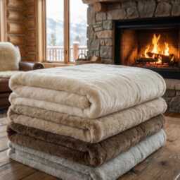 Luxury Faux Fur Throw in 4 Colours Luxury Champagne Fur Throw, Mink Beige & Silver Throw