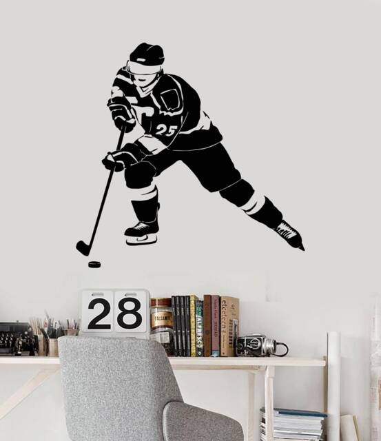Hockey Player Vinyl Wall Decal Winter Sport Guaranteed Quality Decor Stickers - #2267Di - image 1