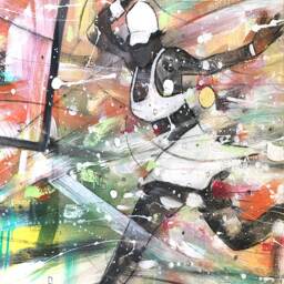 The Tennis Match, African American Art, Canvas Wall Art, Home Decor Gift, Abstract Large Gift For Her - thumbnail 3