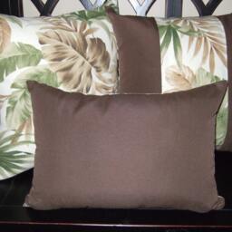Tropical Hawaiian Leaves Indoor/Outdoor Canvas Pillow Covers & Inserts, Green, Chocolate, Brown, Off White With Zippers - Free Shipping - thumbnail 2
