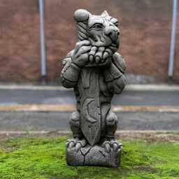 Large Guardian Gargoyle Statue Concrete Gothic Sculpture Stone Figure Outdoor Garden Mythical Decor Handcrafted Yard Ornament Gift - thumbnail 1