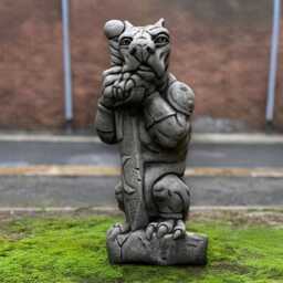 Large Guardian Gargoyle Statue Concrete Gothic Sculpture Stone Figure Outdoor Garden Mythical Decor Handcrafted Yard Ornament Gift - thumbnail 2