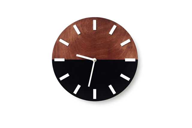 Modern Wooden Wall Clock in Scandinavian Living Room Interior - image 1