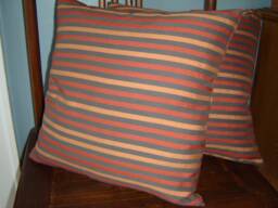 Russet, Graphite, & Gold Striped Pillow Cover 18 Inches - thumbnail 1
