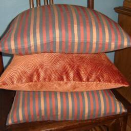 Russet, Graphite, & Gold Striped Pillow Cover 18 Inches - thumbnail 4