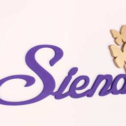 Custom Kid's Name Sign, 3D Gold Butterflies, Wooden Wall Decor - thumbnail 2