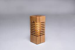 Handmade Beech Wooden Led Table Lamp Natural Wood Grain Design