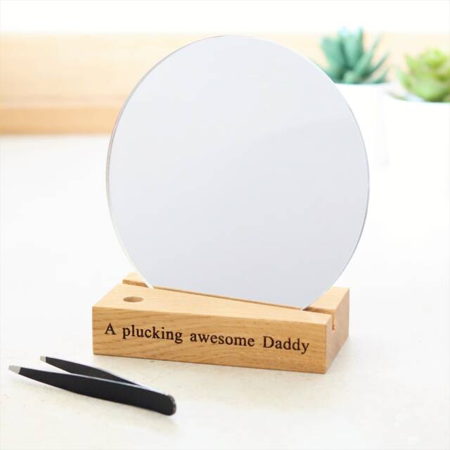Personalised Oak Men's Grooming Station With Acrylic Mirror - image 1