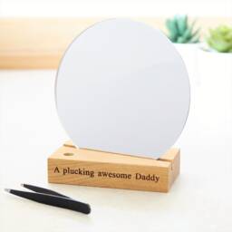 Personalised Oak Men's Grooming Station With Acrylic Mirror - thumbnail 1