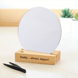 Personalised Oak Men's Grooming Station With Acrylic Mirror - thumbnail 2