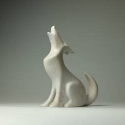 Wooden Wolf Sculpture - 16 - thumbnail 2
