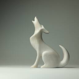 Wooden Wolf Sculpture - 16 - thumbnail 1