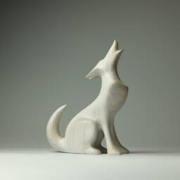Wooden Wolf Sculpture - 16 - thumbnail 3