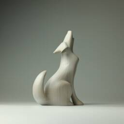 Wooden Wolf Sculpture - 16 - thumbnail 4