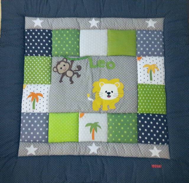 Baby Blanket, Quilt, Patchwork Crawling Children's Blanket Monkey & Lion Available Immediately
