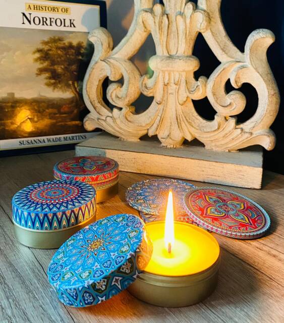 Candles - Scented Candles- Gift in Decorative Box, Mediterranean Patterns , Housewarming Gift, Wedding Meditation, For Her - image 1