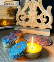 Candles - Scented Candles- Gift in Decorative Box, Mediterranean Patterns , Housewarming Gift, Wedding Meditation, For Her - thumbnail 1