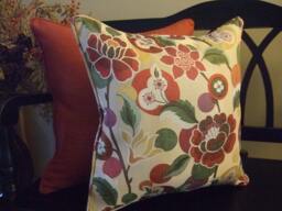 Floral Or Solid Throw Pillow Covers & Inserts in Rose, Red, Green, Purple, Brown, Beige, Gold, Yellow - Welt Cord & Zippers - thumbnail 1