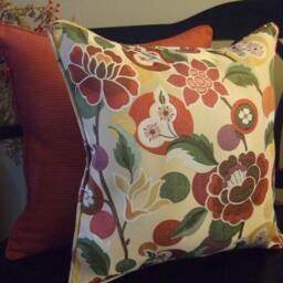 Floral Or Solid Throw Pillow Covers & Inserts in Rose, Red, Green, Purple, Brown, Beige, Gold, Yellow - Welt Cord & Zippers - thumbnail 3