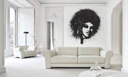African Woman Vinyl Wall Decal Removable Home Decor 1391 - thumbnail 1