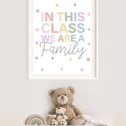 In This Class We Are A Family, Educational Learning Poster, Classroom Decor, Teachers Rule, Wall Art, Playroom - thumbnail 3