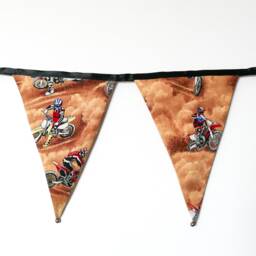Motorcross/Speedway Motorbike Fabric Bunting - Double-Sided 12 Flags 3 Metres - thumbnail 2