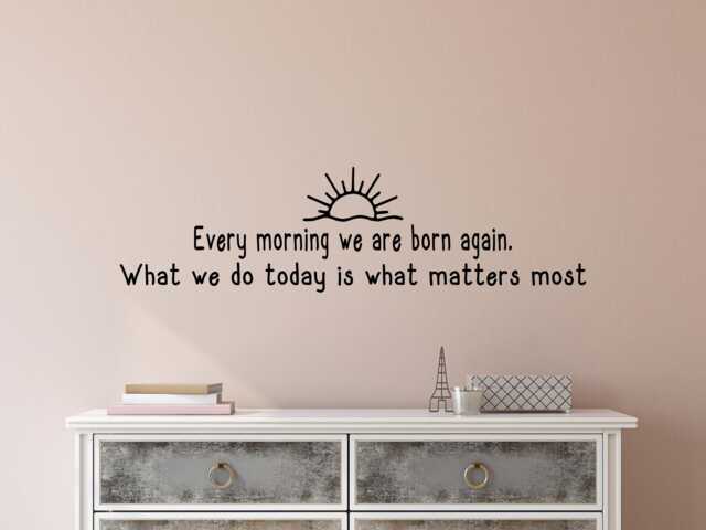 Buddha Quote Wall Decal - Art - Quote - Today Is A Gift - New Day - image 1
