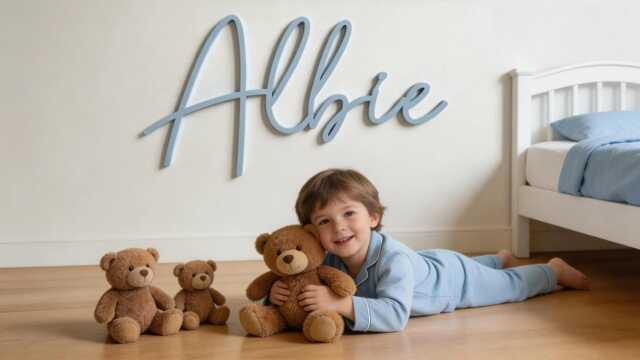 Name Sign - Wooden Name For Nursery 80cm Scribble Font Kids Wall Sign Home Decor Extra Large Art Decoration - image 1