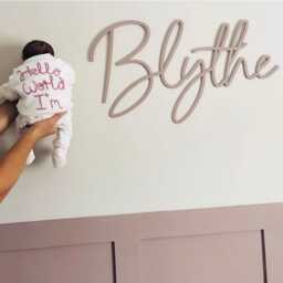 Name Sign - Wooden Name For Nursery 80cm Scribble Font Kids Wall Sign Home Decor Extra Large Art Decoration - thumbnail 3