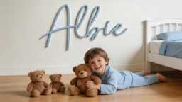 Name Sign - Wooden Name For Nursery 80cm Scribble Font Kids Wall Sign Home Decor Extra Large Art Decoration - thumbnail 1