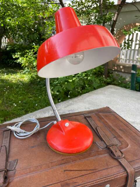 Vintage Orange Szarvasi Hungarian Desk Lamp From Early 1970S, Space Age Design - image 1