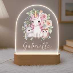 Personalised Girl's Night Light - Birthday Gift Children Bedroom D??cor Girls - thumbnail 2