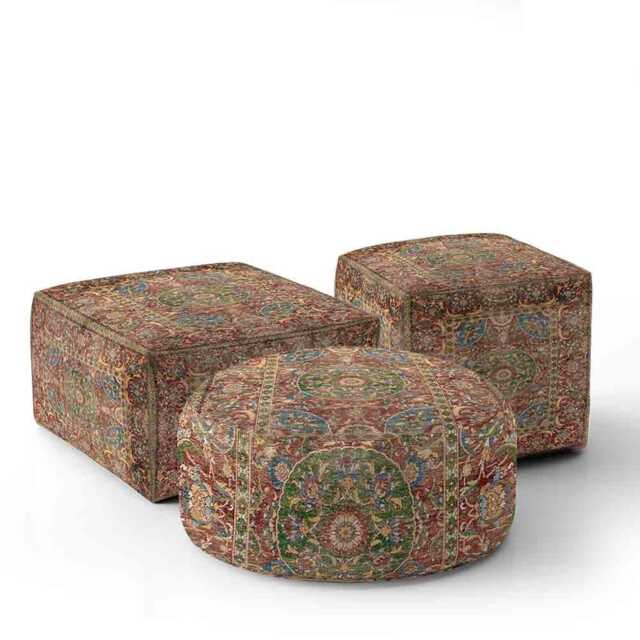 17Th Century Rug Kids Pouffe - Vintage Tapestry Design Antique Pattern Furniture Classic Art Decor Elegant Heritage Home Gift - image 1
