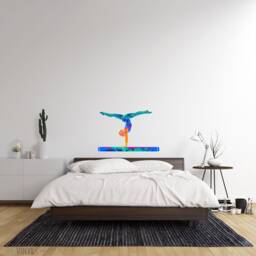 Gymnastic Watercolour Wall Sticker - Gymnastics Stickers Gift- Acrobat Decals Decal Thevinylcreations - thumbnail 2
