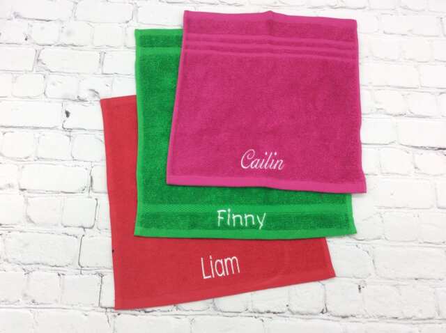 Personalized Washcloth, Dorm Teen Gift, Face Towel, Cotton Make Up Removal Cloth, Gift For Her, Slumber Party Favor - image 1