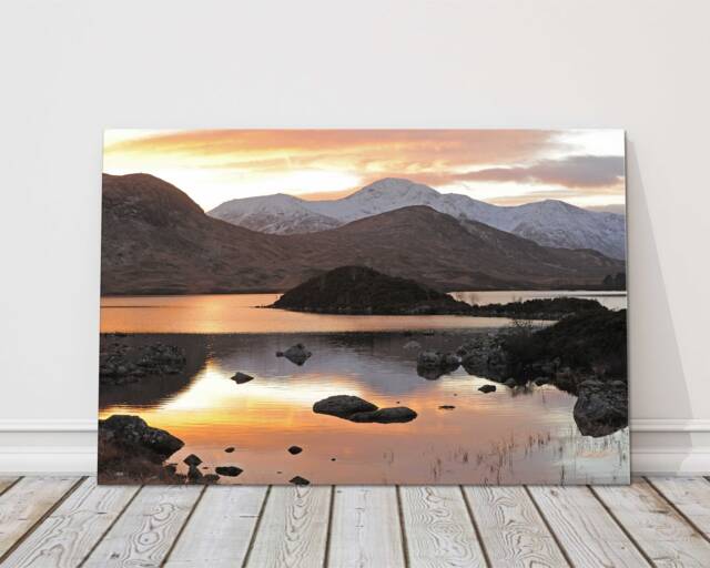Sunset View On Rannoch Moor Scottish Highlands. Road To Loch Lomond. Canvas Print Wall Decor. Ideal Gift Birthday Present - image 1