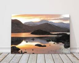 Sunset View On Rannoch Moor Scottish Highlands. Road To Loch Lomond. Canvas Print Wall Decor. Ideal Gift Birthday Present - thumbnail 1