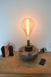 Vintage Kerosene Heater Base Large Bulb Table Lamp - thumbnail 1