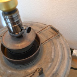 Vintage Kerosene Heater Base Large Bulb Table Lamp - thumbnail 4