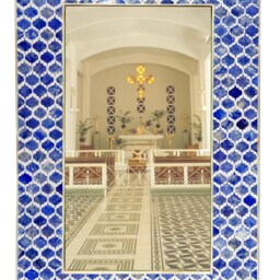 Blue Bone Inlay Designer Mirror Frame With Free Mirror - thumbnail 2