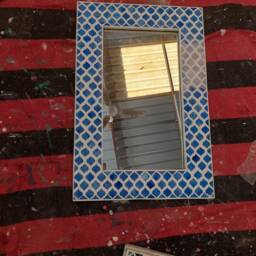 Blue Bone Inlay Designer Mirror Frame With Free Mirror - thumbnail 3