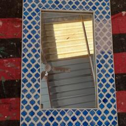 Blue Bone Inlay Designer Mirror Frame With Free Mirror - thumbnail 4